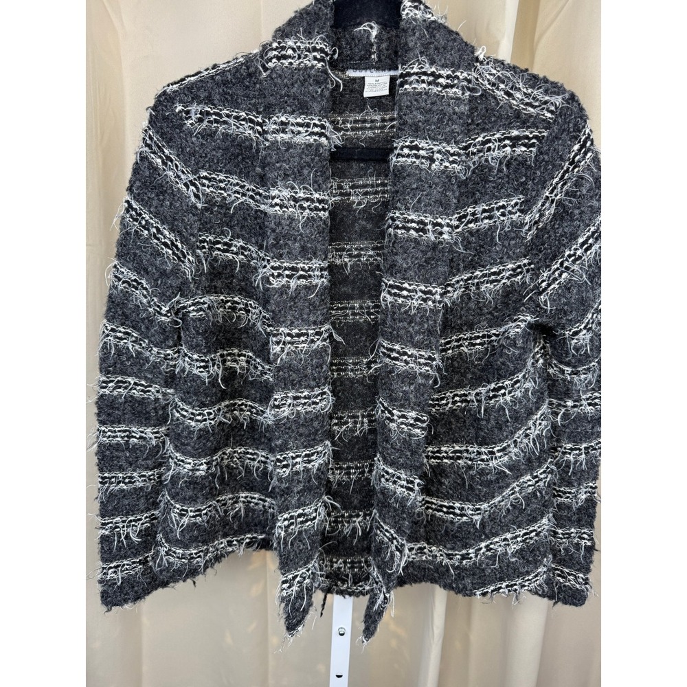 Outlander Textured Bouclé Open Front Cardigan Sweater Women's M‎